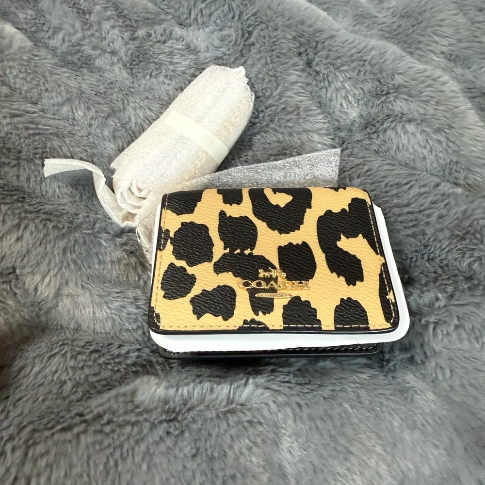 Coach Black and Tan Animal Print Wallet - Picture 3 of 5